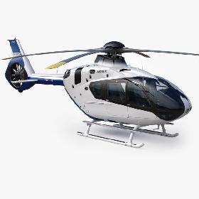 3D Airbus Helicopter H135 - Eurocopter EC135 with Cockpit and Interior